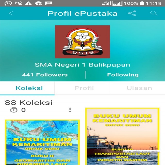 LAYANAN MANDIRI  E-PUSTAKA SMA NEGERI 1 BALIKPAPAN